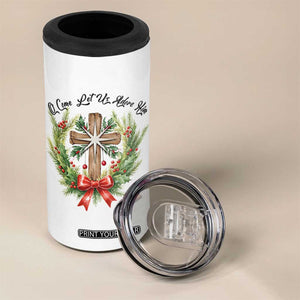 Cross Christmas 4 in 1 Can Cooler Tumbler O Come Let Us Adove Him TS14 Print Your Wear
