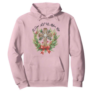 Cross Christmas Hoodie O Come Let Us Adove Him TS14 Light Pink Print Your Wear