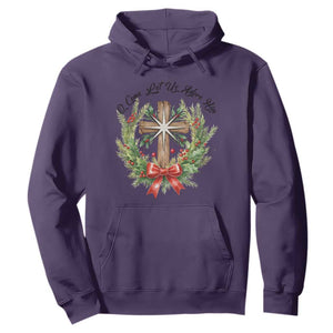 Cross Christmas Hoodie O Come Let Us Adove Him TS14 Purple Print Your Wear
