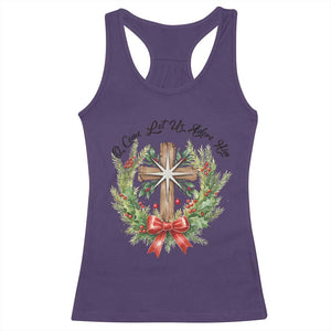 Cross Christmas Racerback Tank Top O Come Let Us Adove Him TS14 Purple Print Your Wear