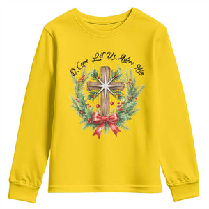 Cross Christmas Youth Sweatshirt O Come Let Us Adove Him TS14 Daisy Print Your Wear