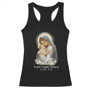 Christian Christmas Racerback Tank Top Love Came Down Luke 2:11 TS14 Black Print Your Wear
