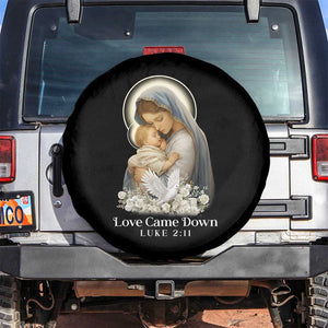 Christian Christmas Spare Tire Cover Love Came Down Luke 2:11 TS14 No hole Black Print Your Wear