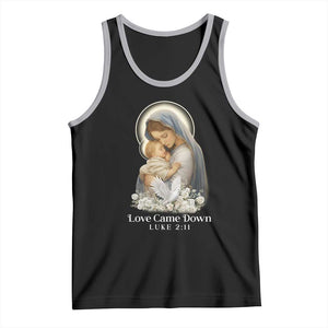 Christian Christmas Tank Top Love Came Down Luke 2:11 TS14 Black Athletic Heather Print Your Wear