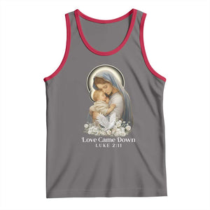 Christian Christmas Tank Top Love Came Down Luke 2:11 TS14 Deep Heather Red Print Your Wear