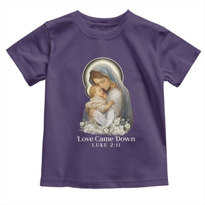 Christian Christmas Toddler T Shirt Love Came Down Luke 2:11 TS14 Purple Print Your Wear