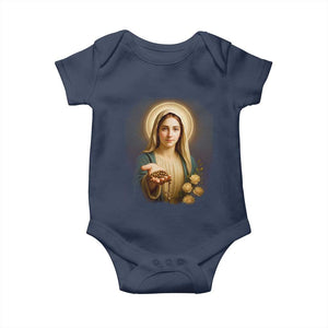 Virgin Mary Maria Baby Onesie Catholic Christian Faith TS14 Navy Print Your Wear