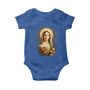 Virgin Mary Maria Baby Onesie Catholic Christian Faith TS14 Royal Blue Print Your Wear