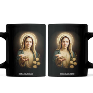 Virgin Mary Maria Coffee Mug Catholic Christian Faith TS14 Black Print Your Wear