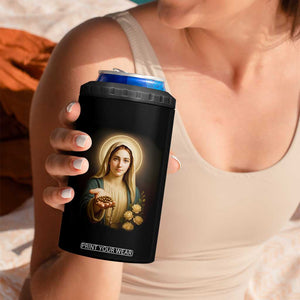Virgin Mary Maria 4 in 1 Can Cooler Tumbler Catholic Christian Faith TS14 Print Your Wear