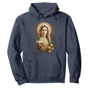 Virgin Mary Maria Hoodie Catholic Christian Faith TS14 Navy Print Your Wear