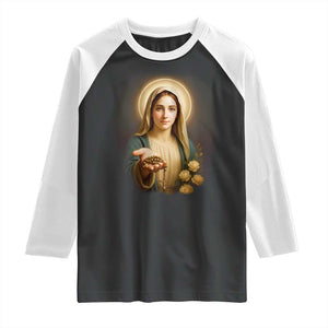 Virgin Mary Maria Raglan Shirt Catholic Christian Faith TS14 Black White Print Your Wear