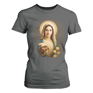 Virgin Mary Maria T Shirt For Women Catholic Christian Faith TS14 Dark Heather Print Your Wear