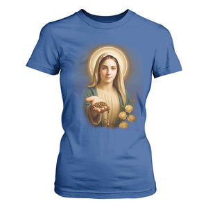 Virgin Mary Maria T Shirt For Women Catholic Christian Faith TS14 Royal Blue Print Your Wear