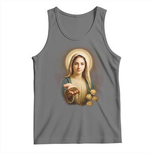 Virgin Mary Maria Tank Top Catholic Christian Faith TS14 Black Heather Print Your Wear