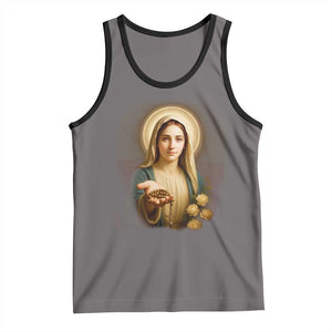 Virgin Mary Maria Tank Top Catholic Christian Faith TS14 Deep Heather Black Print Your Wear
