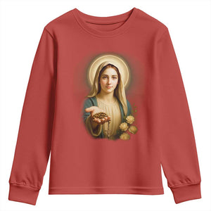 Virgin Mary Maria Youth Sweatshirt Catholic Christian Faith TS14 Red Print Your Wear