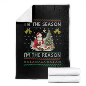 Jesus Christmas Throw Blanket Santa With Jesus Baby Reason Xmas TS14 Black Print Your Wear
