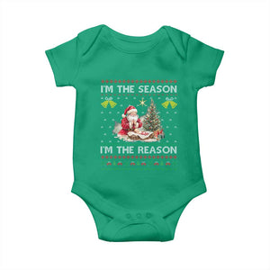 Jesus Christmas Baby Onesie Santa With Jesus Baby Reason Xmas TS14 Irish Green Print Your Wear
