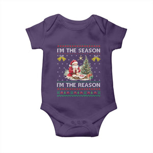 Jesus Christmas Baby Onesie Santa With Jesus Baby Reason Xmas TS14 Purple Print Your Wear