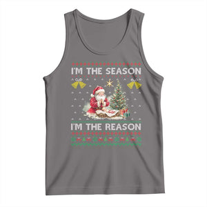 Jesus Christmas Tank Top Santa With Jesus Baby Reason Xmas TS14 Deep Heather Print Your Wear