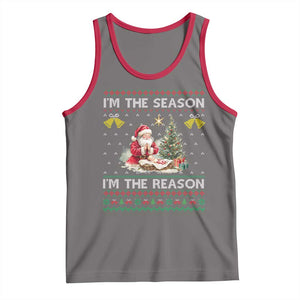 Jesus Christmas Tank Top Santa With Jesus Baby Reason Xmas TS14 Deep Heather Red Print Your Wear