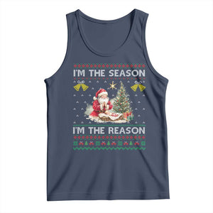 Jesus Christmas Tank Top Santa With Jesus Baby Reason Xmas TS14 Navy Print Your Wear