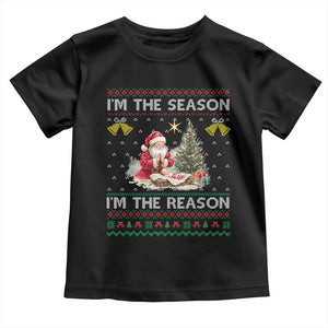 Jesus Christmas Toddler T Shirt Santa With Jesus Baby Reason Xmas TS14 Black Print Your Wear