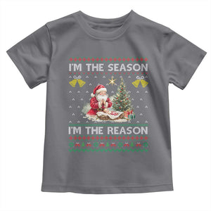 Jesus Christmas Toddler T Shirt Santa With Jesus Baby Reason Xmas TS14 Charcoal Print Your Wear