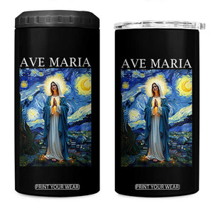 Virgin Mary Starry Night 4 in 1 Can Cooler Tumbler Mother of Christ Catholic TS14 One Size: 16 oz Black Print Your Wear