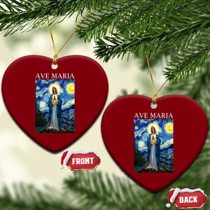 Virgin Mary Starry Night Ceramic Ornament Mother of Christ Catholic TS14 Print Your Wear