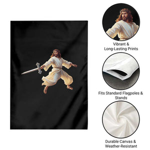 Funny Fencing Jesus Garden Flag Combat Sport Christan Lover TS14 Print Your Wear