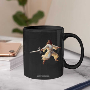 Funny Fencing Jesus Coffee Mug Combat Sport Christan Lover TS14 Print Your Wear