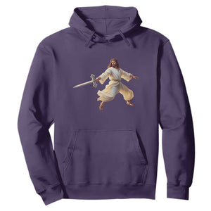 Funny Fencing Jesus Hoodie Combat Sport Christan Lover TS14 Purple Print Your Wear