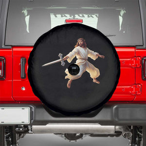 Funny Fencing Jesus Spare Tire Cover Combat Sport Christan Lover TS14 Black Print Your Wear