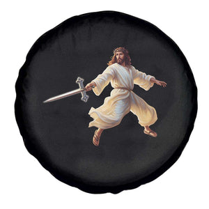 Funny Fencing Jesus Spare Tire Cover Combat Sport Christan Lover TS14 Print Your Wear