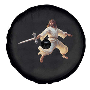 Funny Fencing Jesus Spare Tire Cover Combat Sport Christan Lover TS14 Print Your Wear