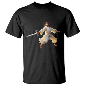 Funny Fencing Jesus T Shirt Combat Sport Christan Lover TS14 Black Print Your Wear