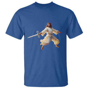 Funny Fencing Jesus T Shirt Combat Sport Christan Lover TS14 Royal Blue Print Your Wear