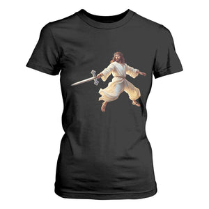 Funny Fencing Jesus T Shirt For Women Combat Sport Christan Lover TS14 Black Print Your Wear
