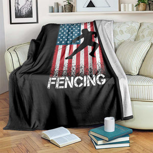 American Flag Fencing USA Patriotic Throw Blanket TS14 Print Your Wear
