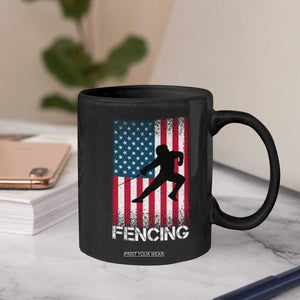American Flag Fencing USA Patriotic Coffee Mug TS14 Print Your Wear