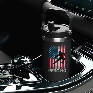 American Flag Fencing USA Patriotic Flip Straw Tumbler TS14 Print Your Wear