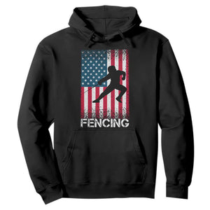 American Flag Fencing USA Patriotic Hoodie TS14 Black Print Your Wear