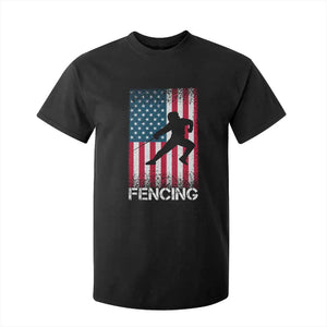 American Flag Fencing USA Patriotic T Shirt For Kid TS14 Black Print Your Wear