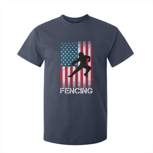 American Flag Fencing USA Patriotic T Shirt For Kid TS14 Navy Print Your Wear