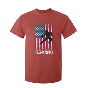 American Flag Fencing USA Patriotic T Shirt For Kid TS14 Red Print Your Wear