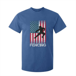 American Flag Fencing USA Patriotic T Shirt For Kid TS14 Royal Blue Print Your Wear