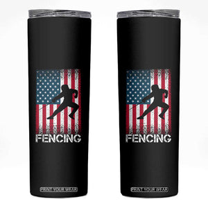 American Flag Fencing USA Patriotic Skinny Tumbler TS14 Black Print Your Wear