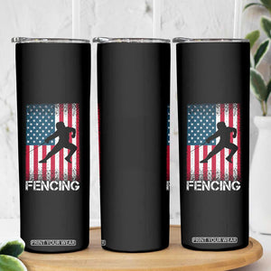 American Flag Fencing USA Patriotic Skinny Tumbler TS14 Print Your Wear